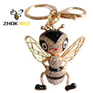 Rhinestone-embellished bee keychain